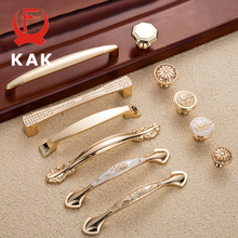 KAK 5 pieces Champagne Gold Door Handles Zinc Alloy Cabinet Handle Drawer Knobs European Wardrobe Pulls Kitchen Furniture Handle 2024 - buy cheap