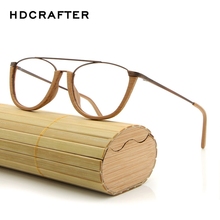 HDCRAFTER Wooden Optical Glasses Frames Wood Grain Prescription Glasses Frame with Clear Lens Men Women Clear Reading Glasses 2024 - buy cheap