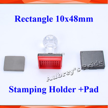 Carcasa de sello con almohadilla de goma, máquina de sello de Flash, Selfinking, rectangular, 10x48mm, 5 uds. 2024 - compra barato