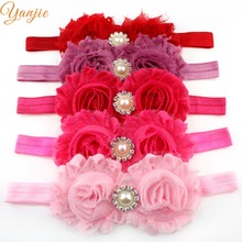 1PC Kids Girl Shabby Flower Rhinestone Elastic Headband 2020 Infantile Photo Prop Hair Accessories Headwear Bandeau 2024 - buy cheap