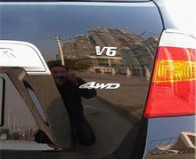 Estilo do carro decalques 3d chrome metal adesivos 4wd v6 emblema emblema toda a movimentação da roda para ford toyota vw hyundai peugeot kia todos os carros 2024 - compre barato