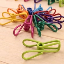 10 PCS Multi-Purpose Colorful Metal Clips Holders Chip Bag Document PVC Coated Clips 2024 - buy cheap