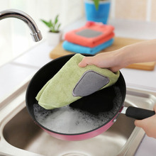 4 Colors Household Kitchen Towels Absorbent Double-layer Microfiber Wipe Table Kitchen Towel Cleaning Dish Washing Cloth 30x30cm 2024 - buy cheap