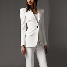 Белый формальный женский деловой формальный офисный женский наряд костюмы женский облегающий модный костюм из 2 предметов под заказ смокинги костюмы 2024 - купить недорого