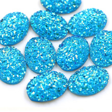 20Pcs Non Hotfix Rhinestones Flatback Resin Dotted Crystal Oval Cabochon Gems 13x18mm Applied On Clothes Diamond 2024 - buy cheap