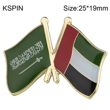 Saudi Arabia & U.A.E. Friendship Flag Badge Flag Brooch National Flag Lapel Pin International Travel Pins Collections XY0485 2024 - buy cheap