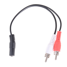 3.5mm Stereo Female To 2 Male RCA Jack Adapter Aux Audio Y Cable Splitter Best Price 2024 - buy cheap