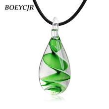 BOEYCJR 5 Colors Novel Glass Necklace Short Chain Handmade Ethnic Quicksand Water Drop Pendant Necklace for Men and Women  2024 - buy cheap