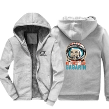 Be First Like Yuri Gagarin Astronaut CCCP Sweatshirt New Cotton Keep Warm Hoody Men Hoodie Winte Hip Hop Jackets Tops 2024 - buy cheap