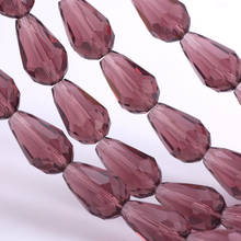 Высокое качество 8*12 мм 100 шт граненые Австрийские хрустальные граненые бусины с каплями винограда фиолетовые стеклянные бусины для изготовления ювелирных изделий браслет 2024 - купить недорого