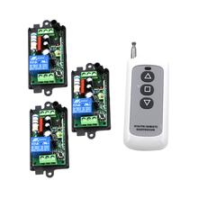 Free Shipping New 110V 220V Wireless ON/OFF 10A 1CH Lamp Remote Control Switch 3Receiver+1Transmitter SKU: 5236 2024 - buy cheap