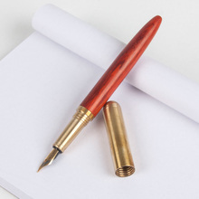 Caneta de tinta de metal de bambu para material escolar elegante papelaria escritório alta qualidade luxo presente canetas para escrever 2024 - compre barato