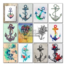 Full Drill 5D DIY Diamond Painting "Colorful Anchors" 3D Embroidery Cross Stitch Mosaic Home Decor Gift Wall Sticker Home Decor 2024 - buy cheap