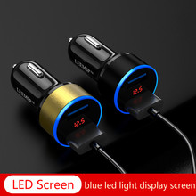 New Dual USB Port Fast Car Charger 3.1A Car Cigarette Lighter Socket Universal USB Auto Car-Charger With LED Car Voltage Display 2024 - buy cheap