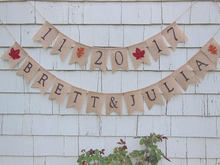custom name date rustic Autumn wedding burlap Banners bridal shower engagement party Buntings garlands Photo Prop signs 2024 - buy cheap