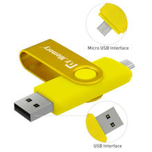 Pendrive colorido do metal da vara da memória do disco de usb da rotação das movimentações da pena 4gb 8gb 16gb 32gb da movimentação do flash de 2in1 otg para o telefone esperto de android 2024 - compre barato