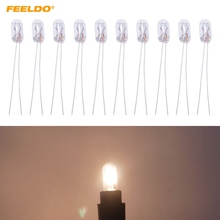 FEELDO 10Pcs Warm White/Amber Car T5 12V 1.2W Halogen Bulb External Halogen Lamp Replacement Dashboard Bulb Light #FD-2698 2024 - buy cheap