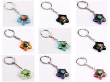 10 keychain real dried flower design five star style mix colorful jewelry 2024 - buy cheap