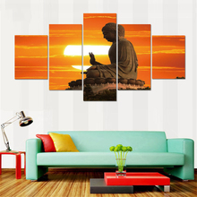 Print Painting Modular Vintage Art HD Canvas 5 Pieces Statue Of Buddha Home Decor Wall Tableau Picture For Living Room Poster 2024 - buy cheap