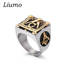 Liumo модное мужское байкерское кольцо из нержавеющей стали 316L золотого цвета Lr914 2024 - купить недорого