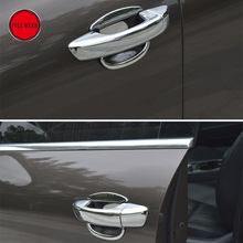 ABS Хромированная Автомобильная дверная ручка, отделка дверных чашек для VW Touareg 2011-2018 4, декоративная крышка для дверей, наклейка, наружный молдинг, аксессуары 2024 - купить недорого