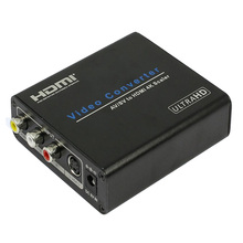 Композитный RCA AV к HDMI-совместимый 4K конвертер скалер CVBS + L/R + S-video in к HDMI-совместимый с блоком питания 2024 - купить недорого