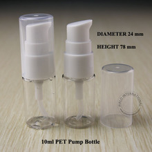 100 Uds 10ml D24 * H78mm PET frascos de botella de crema loción bomba botella con espray para cosméticos embalaje recipiente para emulsión tapa de bomba blanca 2024 - compra barato