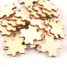 25pcs/lot Home Decoration Puzzle Pattern Unfinished Wooden Ornament 29mm Natural Wood Crafts For DIY Handmade Scrapbooking m1819 2024 - buy cheap