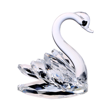 H&D Sparkle Crystal Swan Statue Souvenir Collection Gift Craft Home Desktop Paperweight Decoration Wedding Favor 2024 - buy cheap