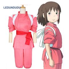 Japan Cartoon Spirited Away Ogino Chihiro Cosplay Costumes Anime Cute Pink Women Party Uniform set for Halloween 2024 - buy cheap