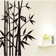 Pegatina extraíble para decoración de pared del hogar, Mural de bambú negro de 60x90cm 2024 - compra barato