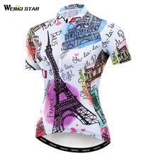 Weimostar Summer Cycling Jersey Women Mountain Bike Clothing Team France Uniform Cycling Wear Quick Dry MTB Bicycle Jersey Shirt 2024 - buy cheap
