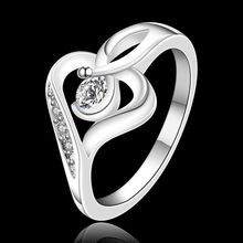 Бесплатная доставка, ювелирное изделие 925 пробы, посеребренное Ювелирное кольцо, модное серебряное кольцо с цирконием для женщин и мужчин SMTR153 2024 - купить недорого
