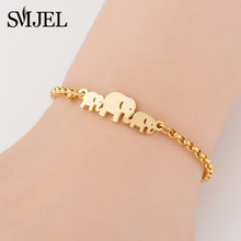 SMJEL Vintage Elephant Bracelets for Women Fashion Chain Mother's Day Gifts Pulseira Feminina Jewelry Mom Children Wrap Bracelet 2024 - buy cheap