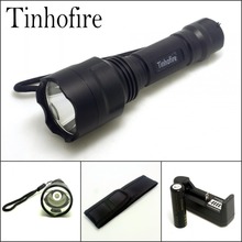 Tinhofire C8 2000 люмен XM-L XML T6 светодиодный фонарик для охоты фонарик 5 режимов светильник для кемпинга + батарея 4000 мАч + зарядное устройство + сумка 2024 - купить недорого