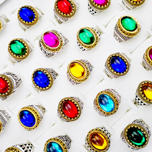 Lote de anillos de cristal de colores para hombre y mujer, joyería de moda, accesorios al por mayor, grandes paquetes, nuevo diseño, 100 Uds. 2023 - compra barato