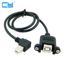 Градусов прямоугольный USB B мужской тип к женскому Удлинительный кабель с винтами для крепления на панель 50 см 100 см 2024 - купить недорого
