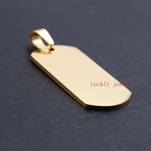 wholesale price 5pcs Lot Gold Plain Army card Dog Tag Charms pendant stainless steel Jewelry Finding DIY 2024 - buy cheap