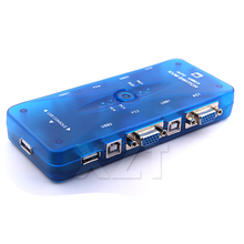 Mais novo Interruptor USB2.0 KVM 4 Portas VGA Selector de Impressão Auto Switch Moniter Box Splitter VGA Switch kvm 2024 - compre barato