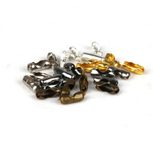 Cierres de cadena de bolas para pulsera y collar, conectores de cobre de Color dorado/rodio, accesorio de joyería artesanal, 200 unids/paquete 2024 - compra barato