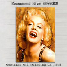 Profissional Artista Pintura A Óleo Sobre Tela Artesanal de Alta Qualidade Modern Marilyn Monroe Sorriso Marilyn Monroe Pintura Da Lona 2024 - compre barato
