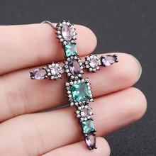 Fashion Cross Big Pendant Necklace Cubic Zirconia Crystal Choker Necklace for Women New 2019 Wedding Jewelry 2024 - buy cheap