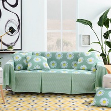 Funda de sofá Pastoral Floral verde, funda de tela antiácaros para el hogar, funda de sofá, capa de sofá para sala de estar 2024 - compra barato