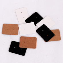 Tarjetas de papel Kraft blanco para pendientes, 100 Uds., 2,5x3,5 cm, etiquetas para colgar joyas, tarjetas de tuerca para oreja, etiqueta de recuerdo, Color blanco, negro y marrón 2024 - compra barato