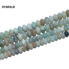 Free Shipping Colorful Amazon Natural Stone Spacer Rondelle Beads For Jewelry Making Charm DIY Bracelet Necklace 4*7/5*8 MM 2024 - buy cheap