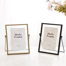 Nordic Geometric Simple Metal Glass Photo Frame Plant Specimen Folder Home Room Decoration Photo Frame 6 Inch 2024 - buy cheap