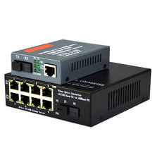 1Pair 10/100Mbps Single-mode SC Fast Media Ethernet Converter+ 10/100M Optical Fiber Media Converter 8 Ports RJ45 to 1 fiber SC 2024 - buy cheap
