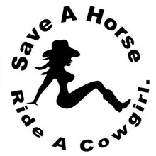 12.7CM*13.1CM Save A Horse, Ride A Cowgirl Car Sticker Motorcycle Car Decal Accessories Black/Sliver C8-0891 2024 - buy cheap