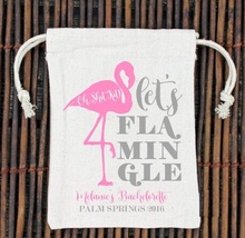 personalized Lets Flamingle wedding Bachelorette bridal shower Party first aid Hangover Kit jewelry favor muslin gifts Bags 2024 - buy cheap