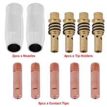 11pcs 15AK Nozzles Contact Tips Holders MIG Welder Consumable Welding Tools Accessory Fit for 15AK Welding Torch 2024 - buy cheap